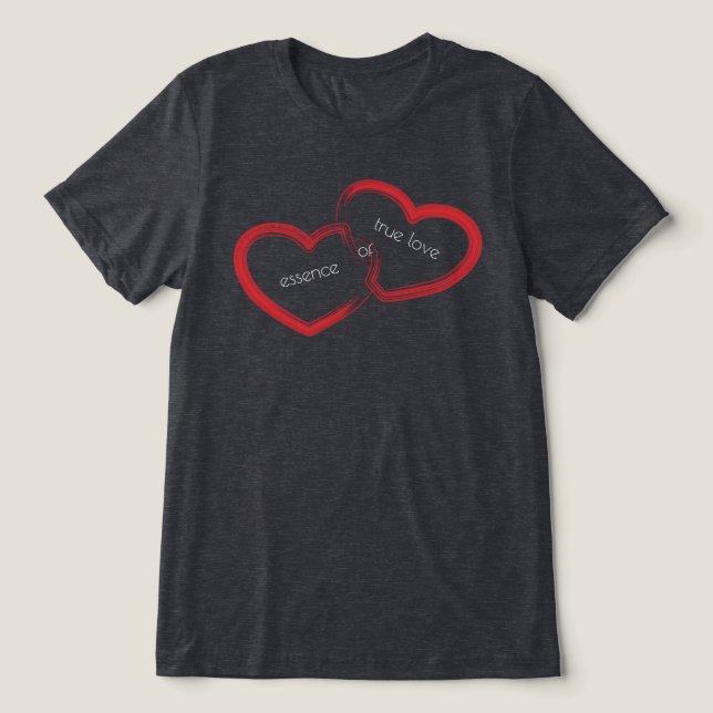 Red Double Heart Tri-Blend Shirt (Design Vorderseite)