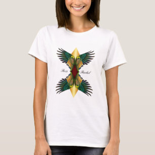 Red Double Wings Diamond Design T-Shirt