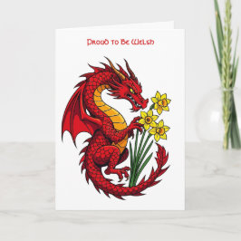 Red Dragon And Daffodils Design Karte