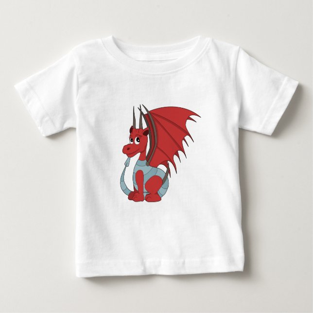 Red Dragon Cartoon Baby T-shirt (Vorderseite)