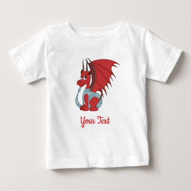 Red Dragon Cartoon Baby T - Shirt (Vorderseite)