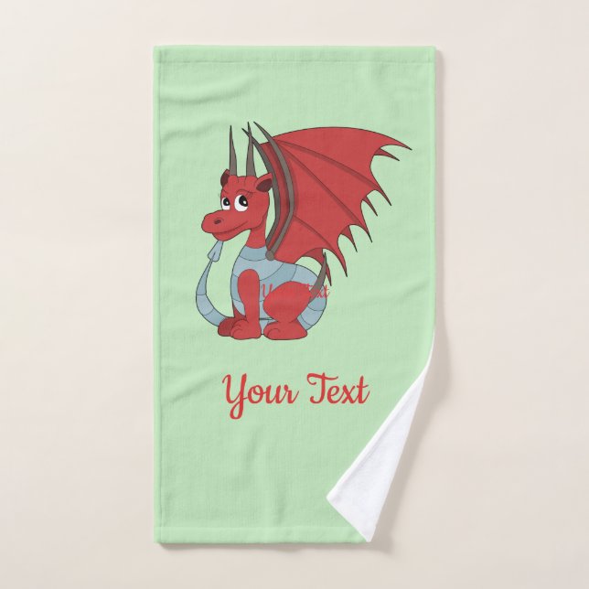 Red Dragon Cartoon Badehandtuch Set (Handtuch)