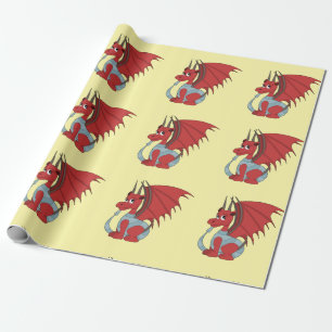 Red Dragon Cartoon Geschenkpapier