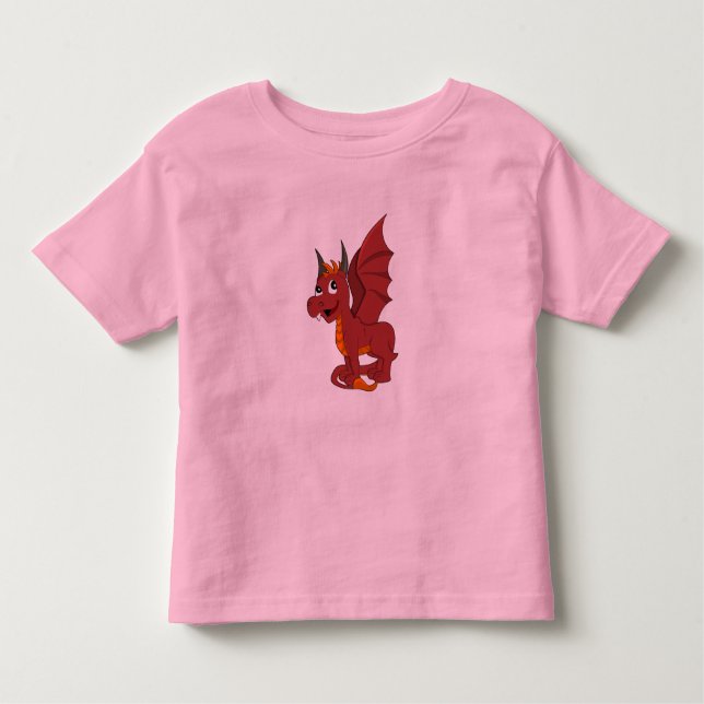 Red Dragon Cartoon Kleinkind T-shirt (Vorderseite)