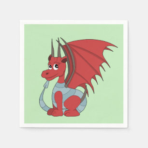 Red Dragon Cartoon Serviette
