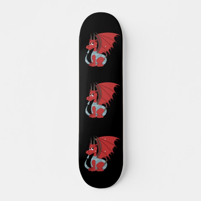 Red Dragon Cartoon Skateboard (Vorne)
