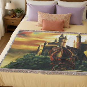 Red Dragon Castle Fantasy Decke