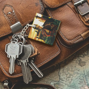 Red Dragon Castle Fantasy Schlüsselanhänger