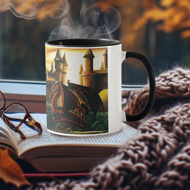 Red Dragon Castle Fantasy Tasse (Von Creator hochgeladen)