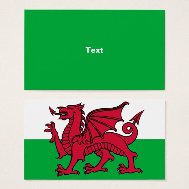 Red Dragon Celtic Flag Wales & Welsh (Vorne & Hinten)