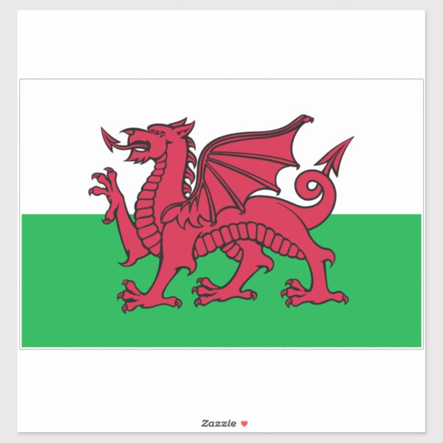Red Dragon Celtic Flag Wales & Welsh Aufkleber (Blatt)