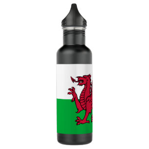 Red Dragon Celtic Flag Wales & Welsh Edelstahlflasche