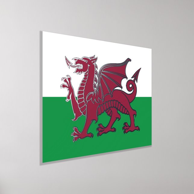 Red Dragon Celtic Flag Wales & Welsh Foliendrucke (Ablage )