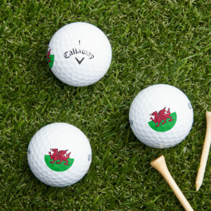 Red Dragon Celtic Flag Wales & Welsh Golfball
