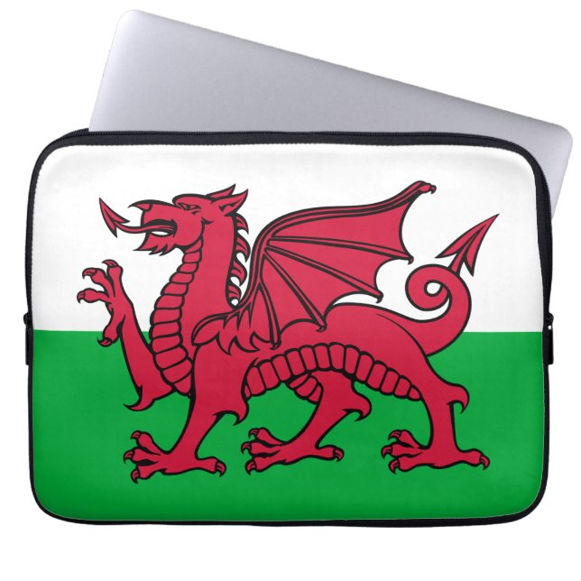Red Dragon Celtic Flag Wales & Welsh Laptopschutzhülle (Vorderseite)
