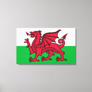 Red Dragon Celtic Flag Wales & Welsh Leinwanddruck