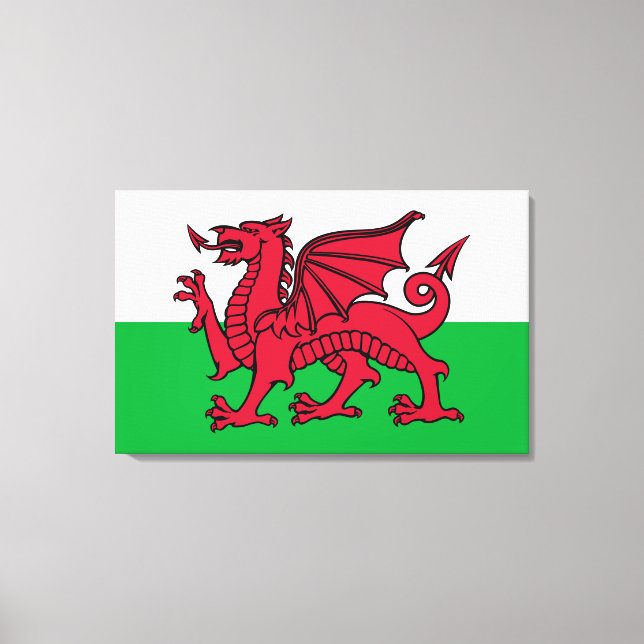 Red Dragon Celtic Flag Wales & Welsh Leinwanddruck (Vorderseite)