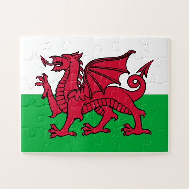 Red Dragon Celtic Flag Wales & Welsh Puzzle (Horizontal)