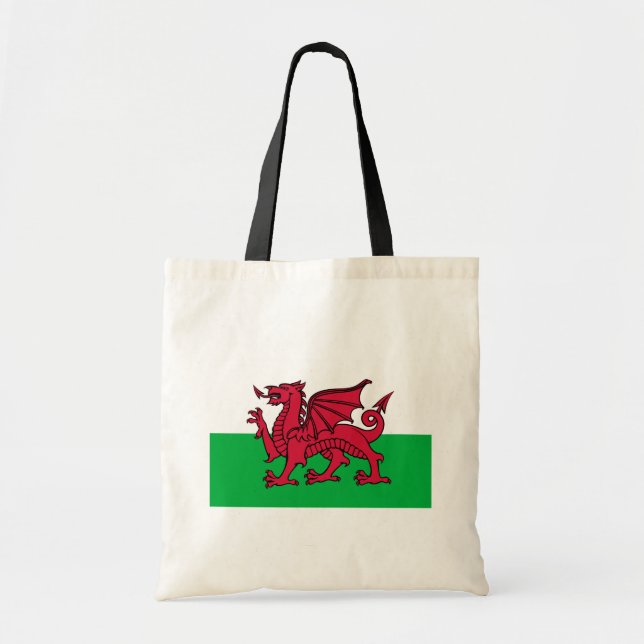 Red Dragon Celtic Flag Wales & Welsh Tragetasche (Vorne)