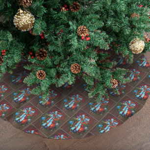 Red Dragon Christmas Wreath Polyester Weihnachtsbaumdecke