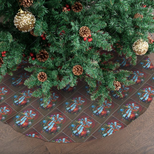 Red Dragon Christmas Wreath Polyester Weihnachtsbaumdecke (Von Creator hochgeladen)