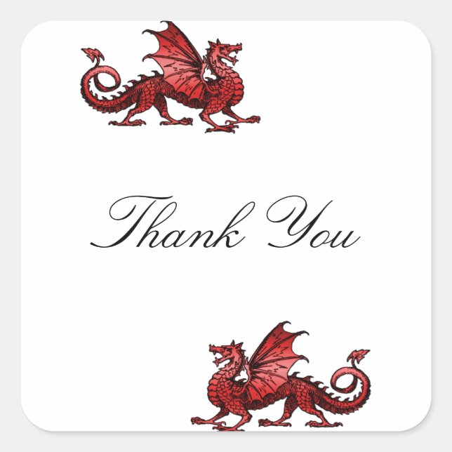Red Dragon Danke Stickers (Vorderseite)