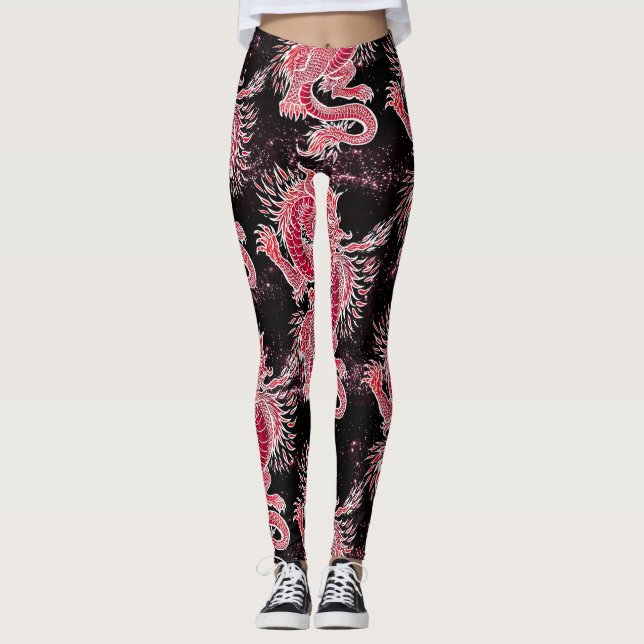 Red Dragon Galaxy Leggings (Vorderseite)
