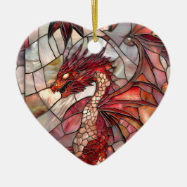 Red Dragon Imitats verklebte Glaskonstruktion Keramik Ornament