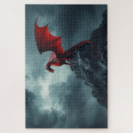 Red Dragon On Cliff Jigsaw Puzzle