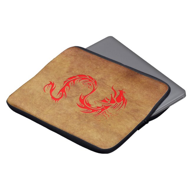 Red Dragon on Parchment-Stiel Laptop Sleeve (Vorne Oben)