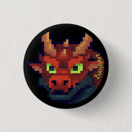 Red Dragon. Pixelart pixel art Button