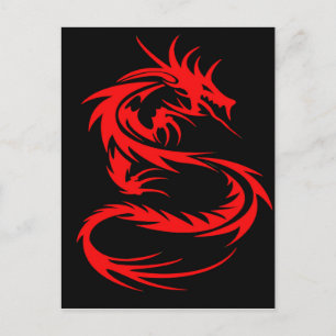 Red Dragon Postcard Postkarte