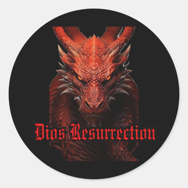 Red Dragon Round Sticker (Vorderseite)