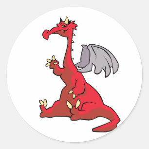 Red Dragon Runder Aufkleber