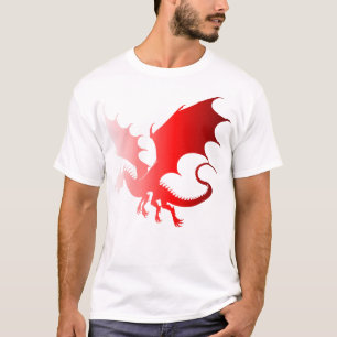 Red Dragon Silhouette Power und Fantasie in Flight T-Shirt