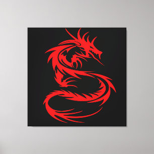Red Dragon Stretched Canvas Print Leinwanddruck