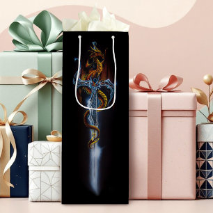 Red Dragon Sword Fantasy Geschenktüte Für Weinflaschen