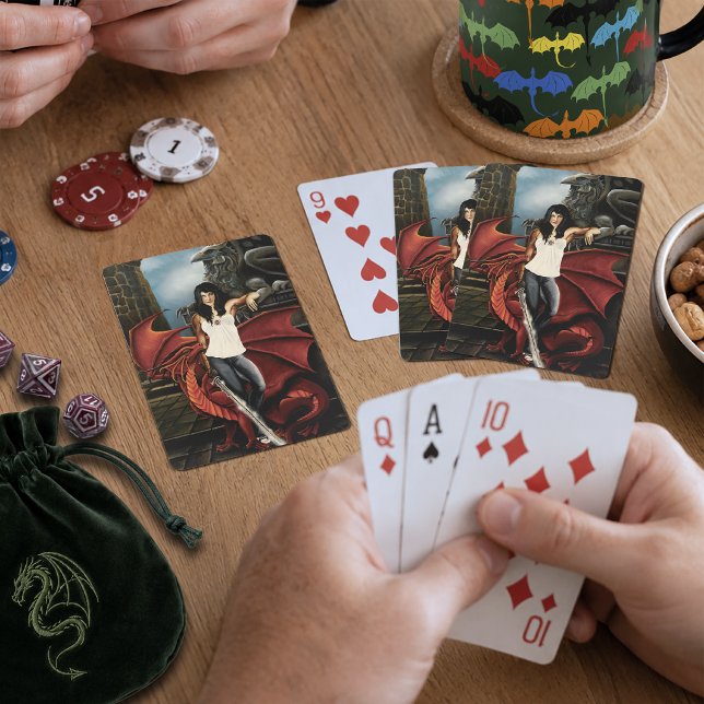 Red Dragon Urban Fantasy Spielkarten (Von Creator hochgeladen)