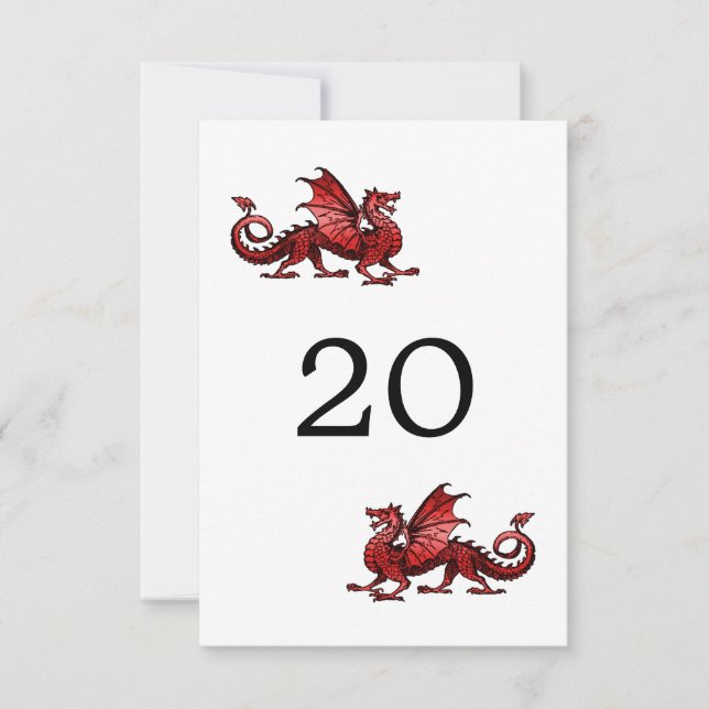 Red Dragon Wedding Table Card Einladung (Vorderseite)