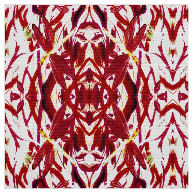 Red Dragonfly Fabric Stoff (Muster)