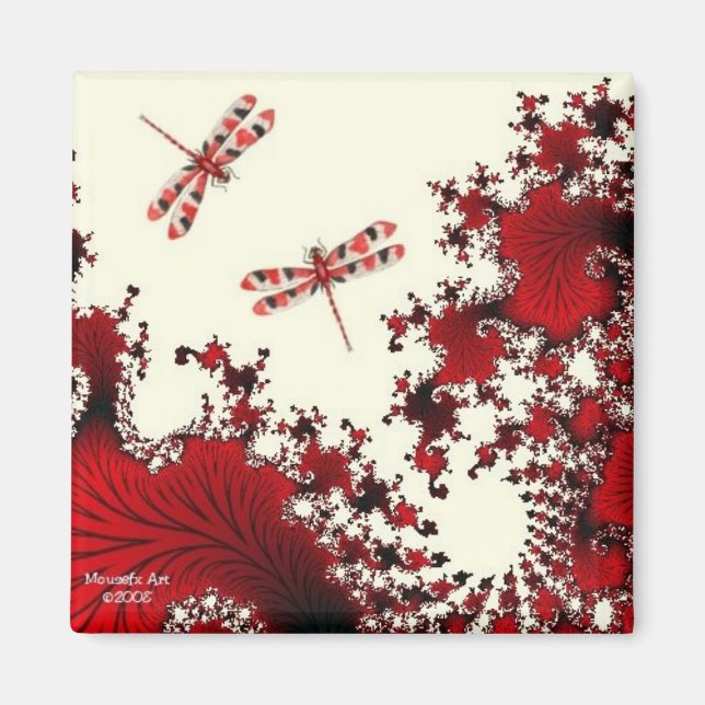 Red Dragonfly Magnet (Vorne)