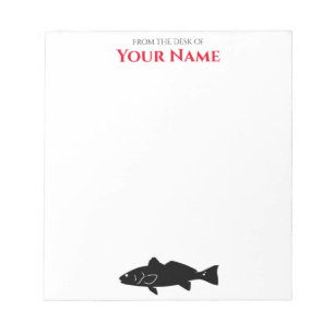 Red Drum Fish - Personalisierter Notepad Notizblock