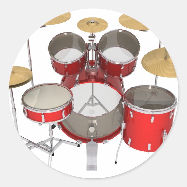 Red Drum Kit: Runder Aufkleber (Vorderseite)
