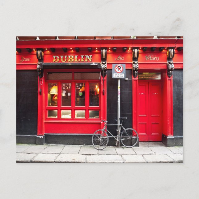 Red Dublin Pub Postkarte (Vorderseite)