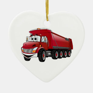 Red Dump Truck 10w Cartoon Keramikornament