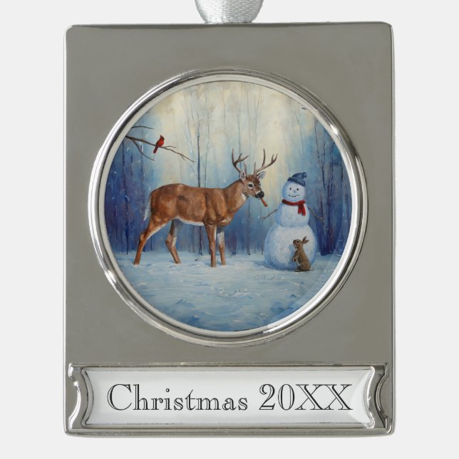 Red Dun Chestnut Sorrel Western Quarter Horse Silv Banner-Ornament Silber (Vorderseite)