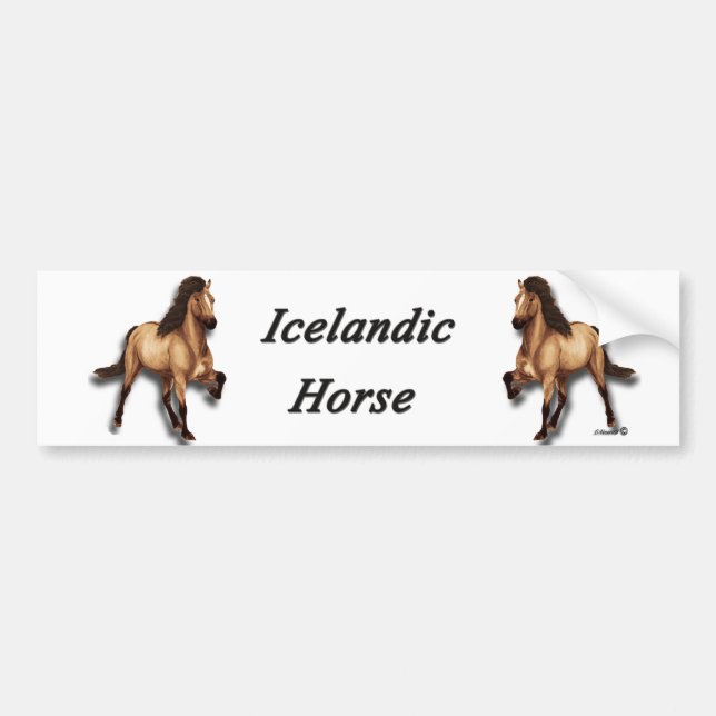 Red Dun Icelandic Pferd Autoaufkleber (Vorne)