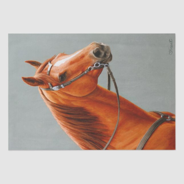 Red Dun Kastnut Sorrel Western Quarter Horse Seidenpapier (Vorderseite)