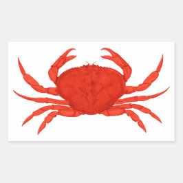 Red Dungeness Crab Logo Rechteckiger Aufkleber