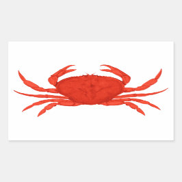 Red Dungeness Crab Logo Rechteckiger Aufkleber